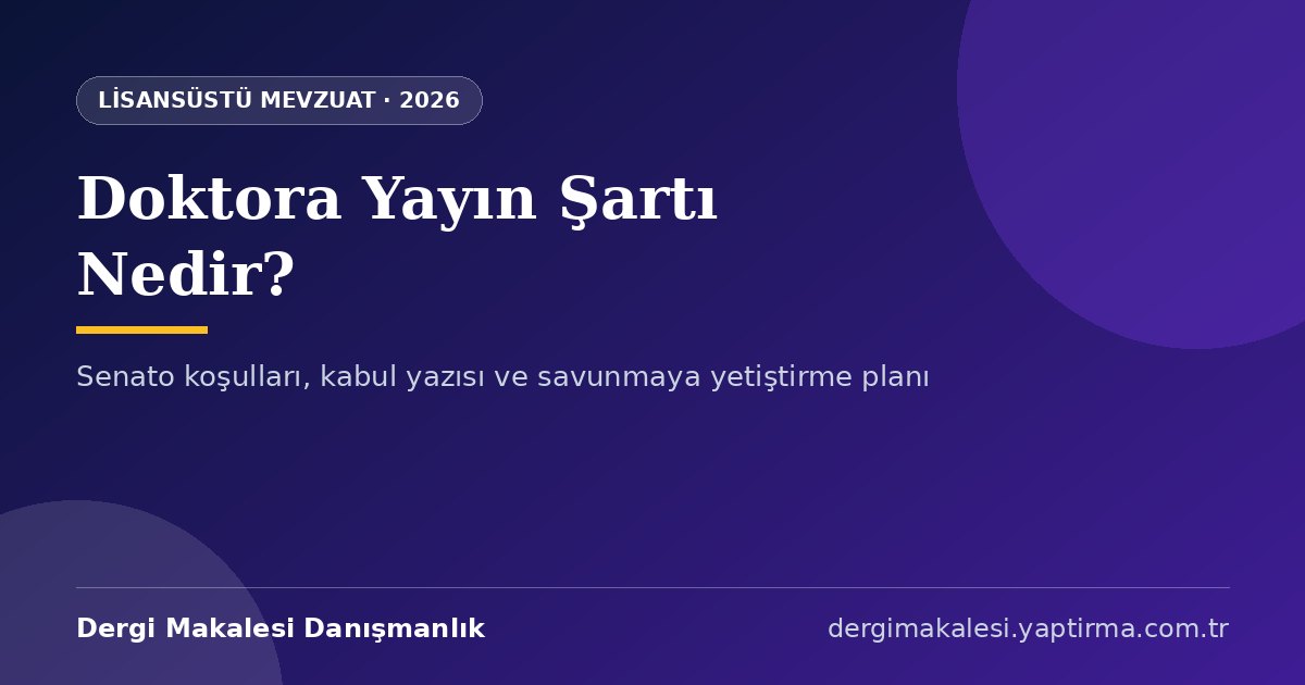 Doktora yayın şartı ve mezuniyet için makale koşulu rehberi kapak görseli